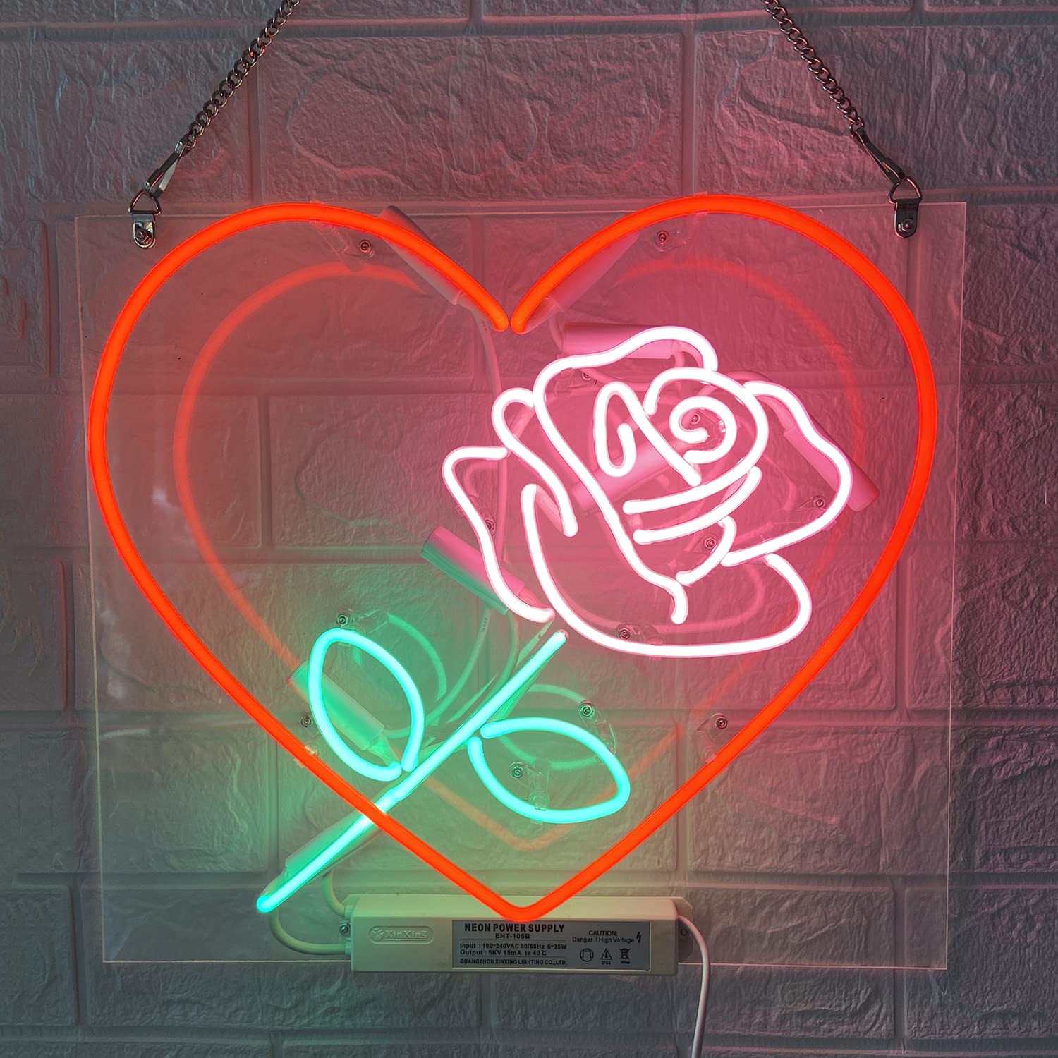 ネオン管　薔薇 Amazon | ネオンサイン 『心の中のバラ（Rose）』 壁掛け ネオン